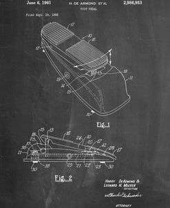 PP883-Chalkboard Horace N Rowe Wah Pedal Patent Poster
