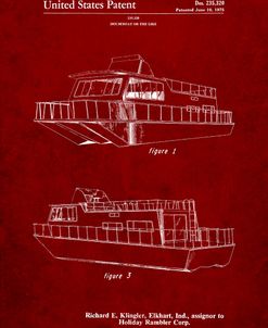 PP884-Burgundy Houseboat Patent Poster