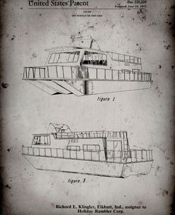 PP884-Faded Grey Houseboat Patent Poster
