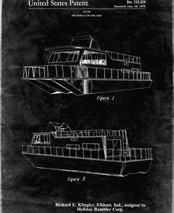 PP884-Black Grunge Houseboat Patent Poster