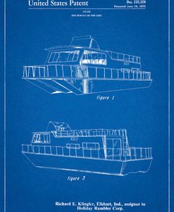 PP884-Blueprint Houseboat Patent Poster