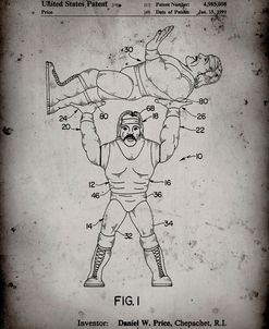 PP885-Faded Grey Hulk Hogan Wrestling Action Figure Patent Poster