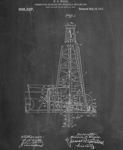 PP886-Chalkboard Hydraulic Drilling Rig Patent Poster