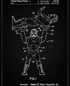 PP885-Vintage Black Hulk Hogan Wrestling Action Figure Patent Poster