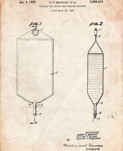 PP887-Vintage Parchment I.V. Bag Patent Poster