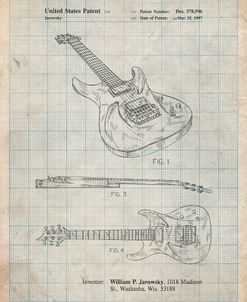 PP888-Antique Grid Parchment Ibanez Pro 540RBB Electric Guitar Patent Poster