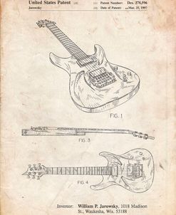 PP888-Vintage Parchment Ibanez Pro 540RBB Electric Guitar Patent Poster