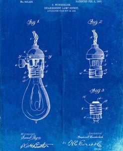 PP890-Faded Blueprint Incandescent Lamp Socket Patent Poster