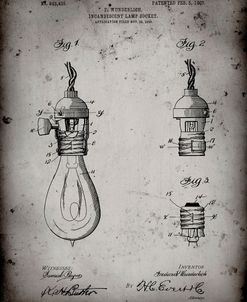 PP890-Faded Grey Incandescent Lamp Socket Patent Poster