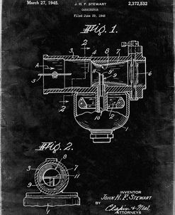 PP891-Black Grunge Indian Motorcycle Carburetor Patent Poster