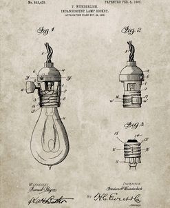 PP890-Sandstone Incandescent Lamp Socket Patent Poster