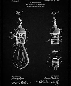 PP890-Vintage Black Incandescent Lamp Socket Patent Poster