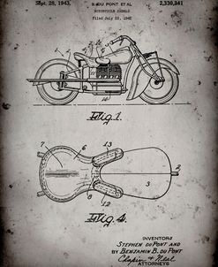 PP893-Faded Grey Indian Motorcycle Saddle Patent Poster