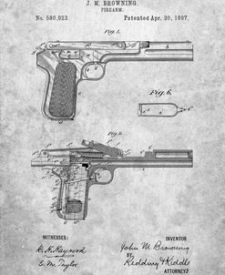 PP894-Slate J.M. Browning Pistol Patent Poster