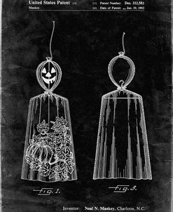 PP895-Black Grunge Jack O’Lantern Patent Poster