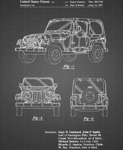 PP899-Black Grid Jeep Wrangler 1997 Patent Poster