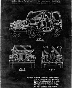 PP899-Black Grunge Jeep Wrangler 1997 Patent Poster