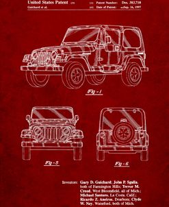 PP899-Burgundy Jeep Wrangler 1997 Patent Poster