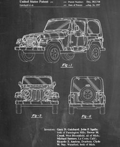 PP899-Chalkboard Jeep Wrangler 1997 Patent Poster
