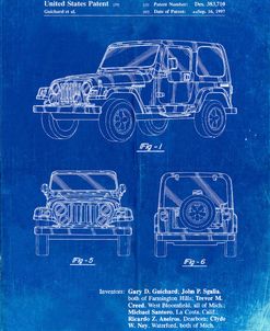 PP899-Faded Blueprint Jeep Wrangler 1997 Patent Poster