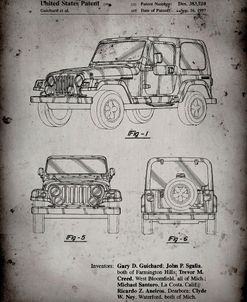 PP899-Faded Grey Jeep Wrangler 1997 Patent Poster