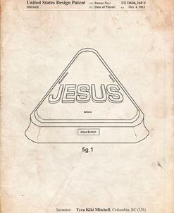 PP900-Vintage Parchment Jesus Button Poster