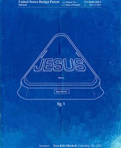 PP900-Faded Blueprint Jesus Button Poster