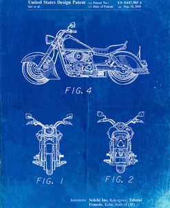 PP901-Faded Blueprint Kawasaki Motorcycle Patent Poster