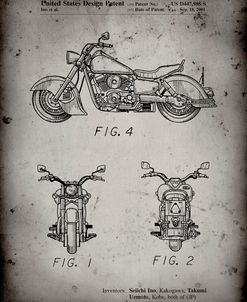 PP901-Faded Grey Kawasaki Motorcycle Patent Poster