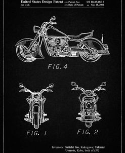 PP901-Vintage Black Kawasaki Motorcycle Patent Poster