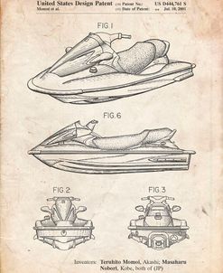 PP903-Vintage Parchment Kawasaki Water Scooter Patent