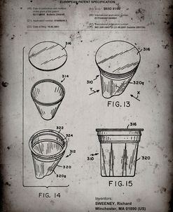 PP904-Faded Grey Keurig Cartridge Coffee Patent Poster