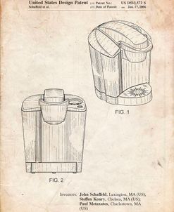 PP905-Vintage Parchment Keurig Coffee Brewer Patent Poster