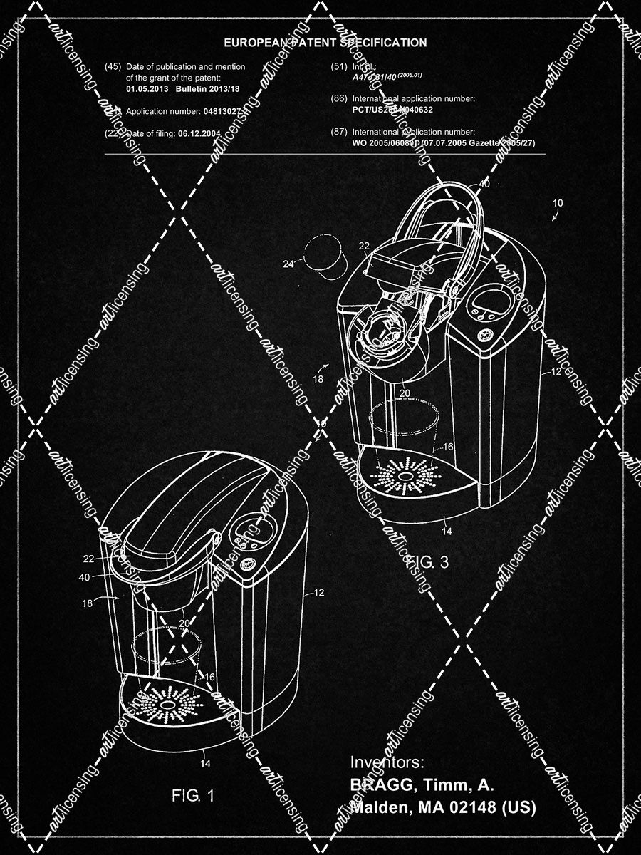 PP907-Vintage Black Keurig Patent Poster