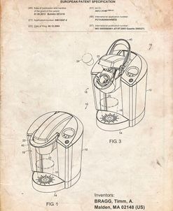 PP907-Vintage Parchment Keurig Patent Poster