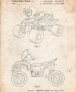 PP908-Vintage Parchment Kids 4-Wheeler Poster