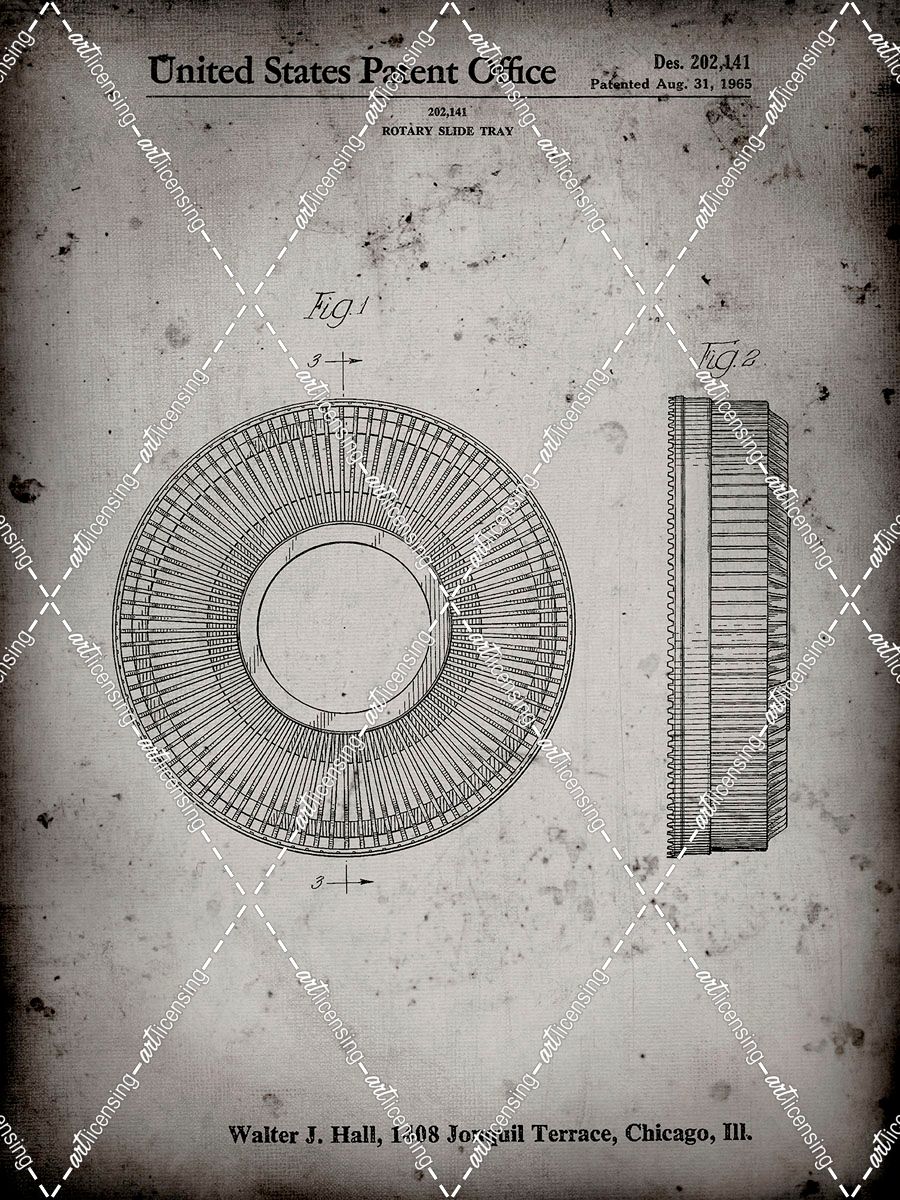PP912-Faded Grey Kodak Carousel Patent Poster