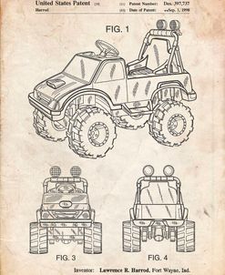 PP911-Vintage Parchment Kids Truck Poster