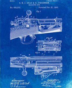 PP913-Faded Blueprint Krag JÃrgensen Repeating Rifle Patent Print