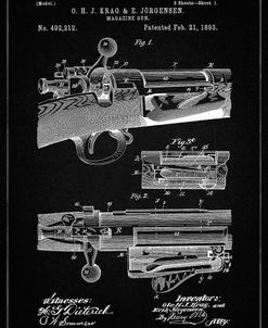 PP913-Vintage Black Krag JÃrgensen Repeating Rifle Patent Print