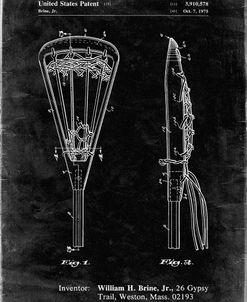 PP915-Black Grunge Lacrosse Stick 1936 Patent Poster