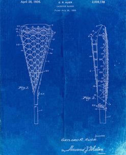 PP914-Faded Blueprint Lacrosse Stick 1935 Paten Poster
