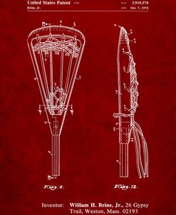 PP915-Burgundy Lacrosse Stick 1936 Patent Poster