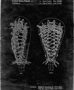 PP916-Black Grunge Lacrosse Stick Patent Poster