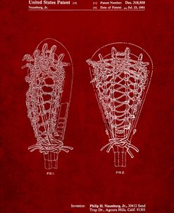 PP916-Burgundy Lacrosse Stick Patent Poster