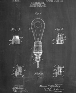 PP917-Chalkboard Large Filament Light Bulb Patent Poster