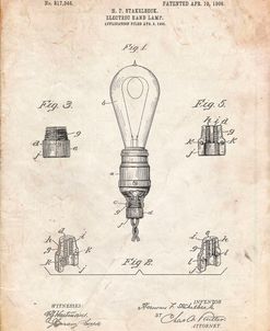 PP917-Vintage Parchment Large Filament Light Bulb Patent Poster