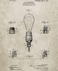 PP917-Sandstone Large Filament Light Bulb Patent Poster