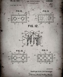 PP919-Faded Grey Lego Building Brick Patent Poster