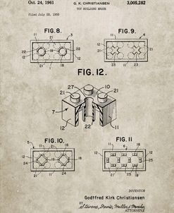 PP919-Sandstone Lego Building Brick Patent Poster